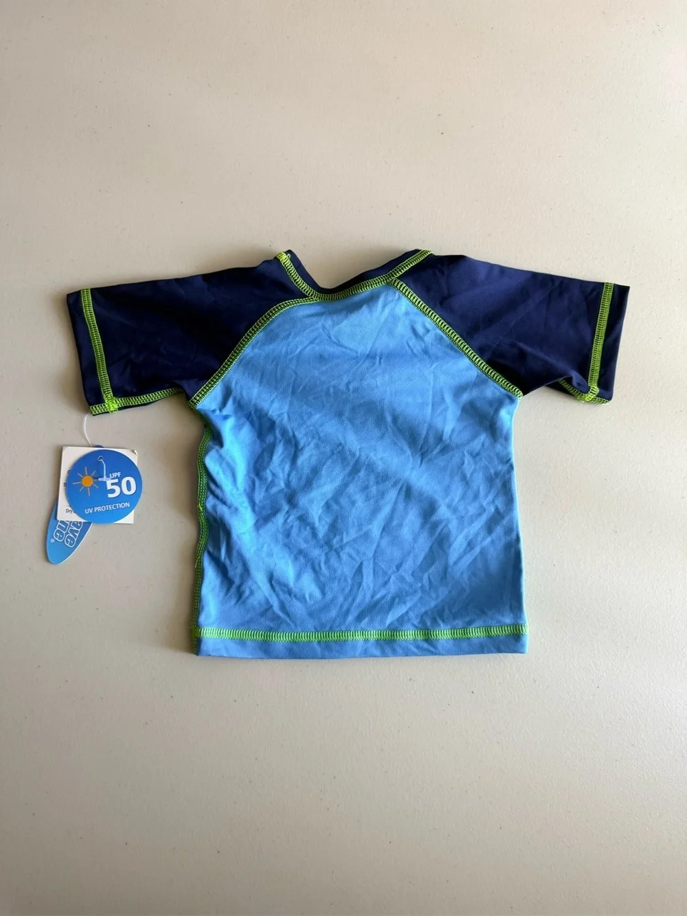 Wave Zone Kids Blue Shark Rash Guard Swim Shirt. Size 3-6 Months